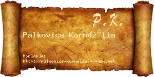 Palkovics Kornélia névjegykártya